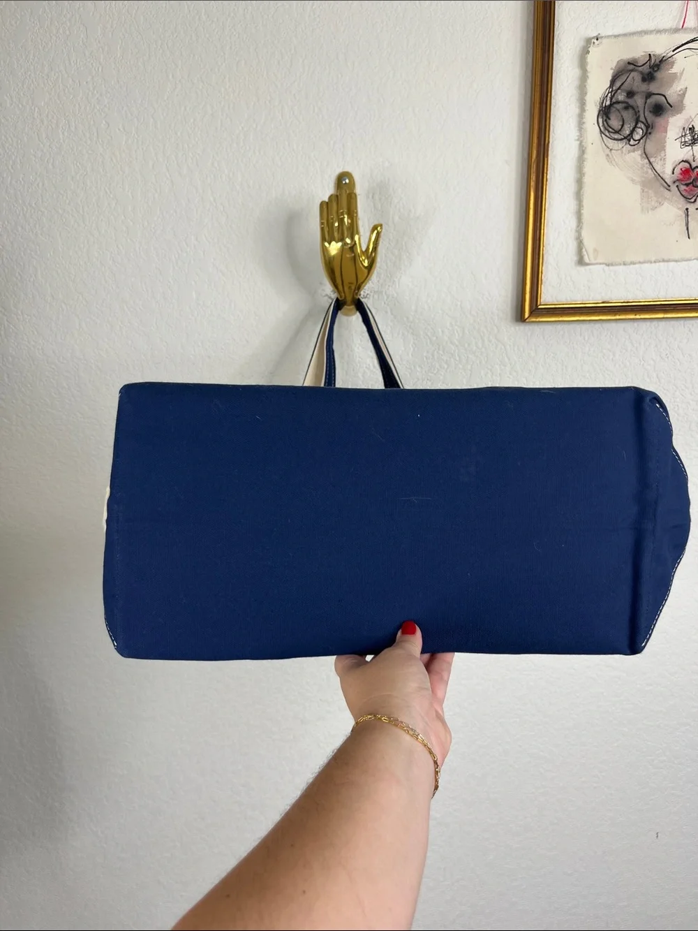 WagWear Boat Canvas Carrier Natural Navy Classic Dog Tote Shoulder Bag 12 lb Pet